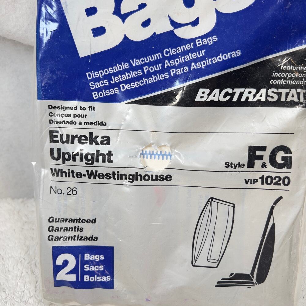 Home Care Eureka Upright F & G Vacuum 2 Bags w/ Bactrastat Inhibit Germs VIP1020 - Picture 2 of 5